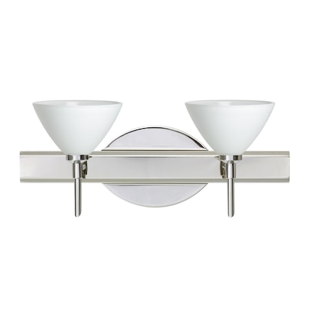 Domi Vanity, White, Chrome Finish, 2x40W Halogen